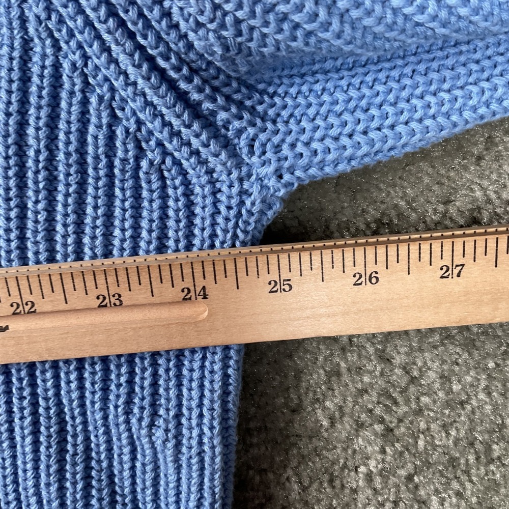 Gap Shaker Stitch Sweater Womens XXL Blue NWT Cotton Crewneck Slouchy Knit - Picture 5 of 7
